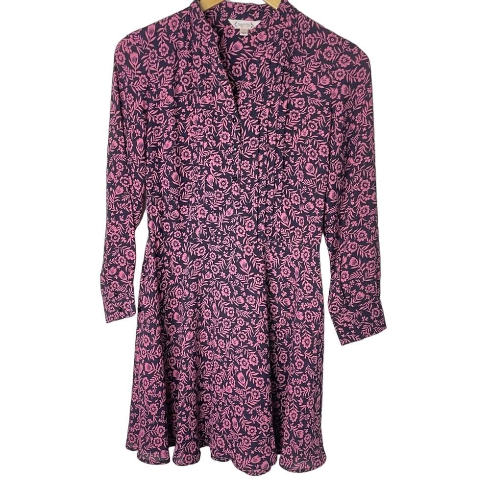 Nanette Lepore Floral Pink Dress Long Sleeve 2